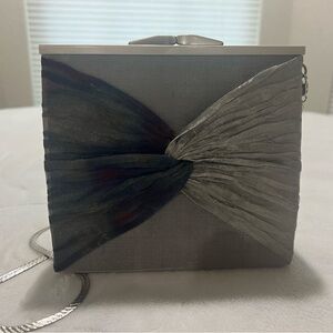 Elegant Silver Clutch with Gray and Multi color Accents